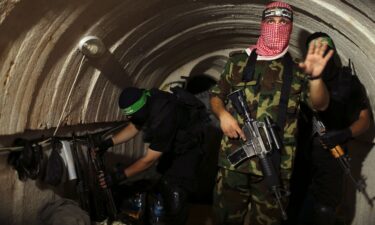 A Palestinian fighter from the Izz el-Deen al-Qassam Brigades