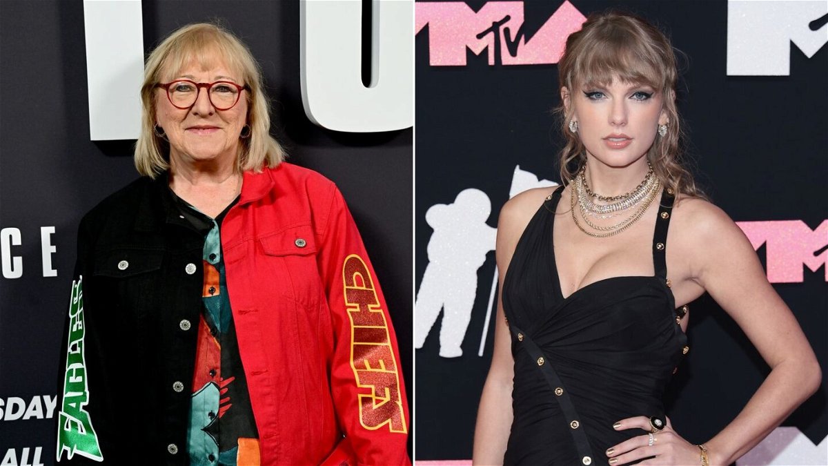 <i>Getty Images</i><br/>Travis Kelce's mom Donna is getting in on the fun of the rumors that her son and Taylor Swift are dating.