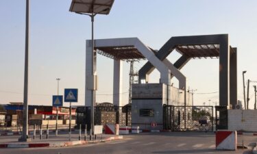 The Rafah border crossing from Gaza into Egypt is seen on October 10.