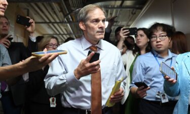 US Representative Jim Jordan (R-OH) speaks to members of the media at the US Capitol in Washington