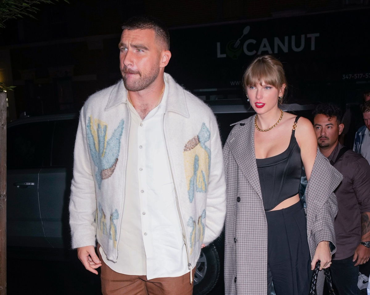 Travis Kelce and Taylor Swift are seen here on October 15 in New York City.