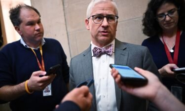 Rep. Patrick McHenry speaks to members of the media at the US Capitol on October 3. The congressman temporarily leading the House of Representatives as interim speaker is a top ally of Kevin McCarthy