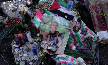 A makeshift memorial for environmental activist Manuel Paez Teran