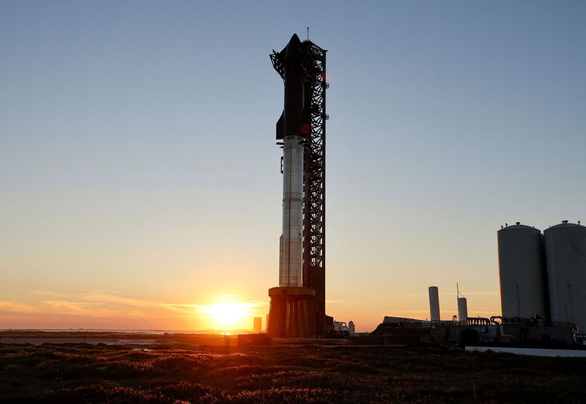 <i>Joe Skipper/Reuters</i><br/>SpaceX's next-generation Starship spacecraft sits atop its powerful Super Heavy rocket on November 15.