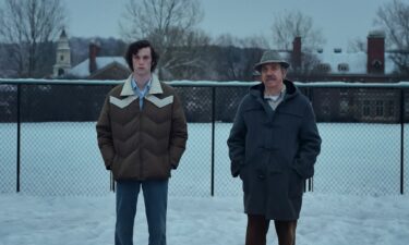 Dominic Sessa stars and Paul Giamatti in director Alexander Payne's "The Holdovers."