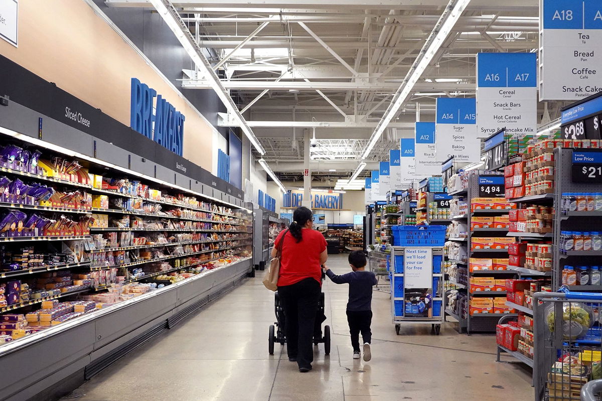 Customers shop at a Walmart store on May 18, in Chicago, Illinois.