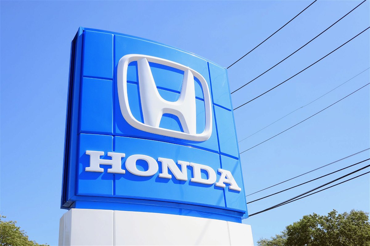 A general view of a Honda car dealership is seen on September 15