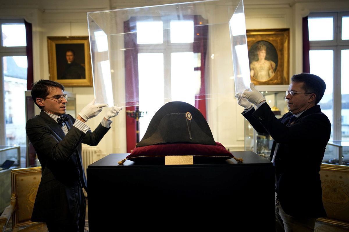 The broad black hat that Napoleon wore when he ruled 19th-century France and waged war in Europe fetched more than $2 million at auction on Sunday.