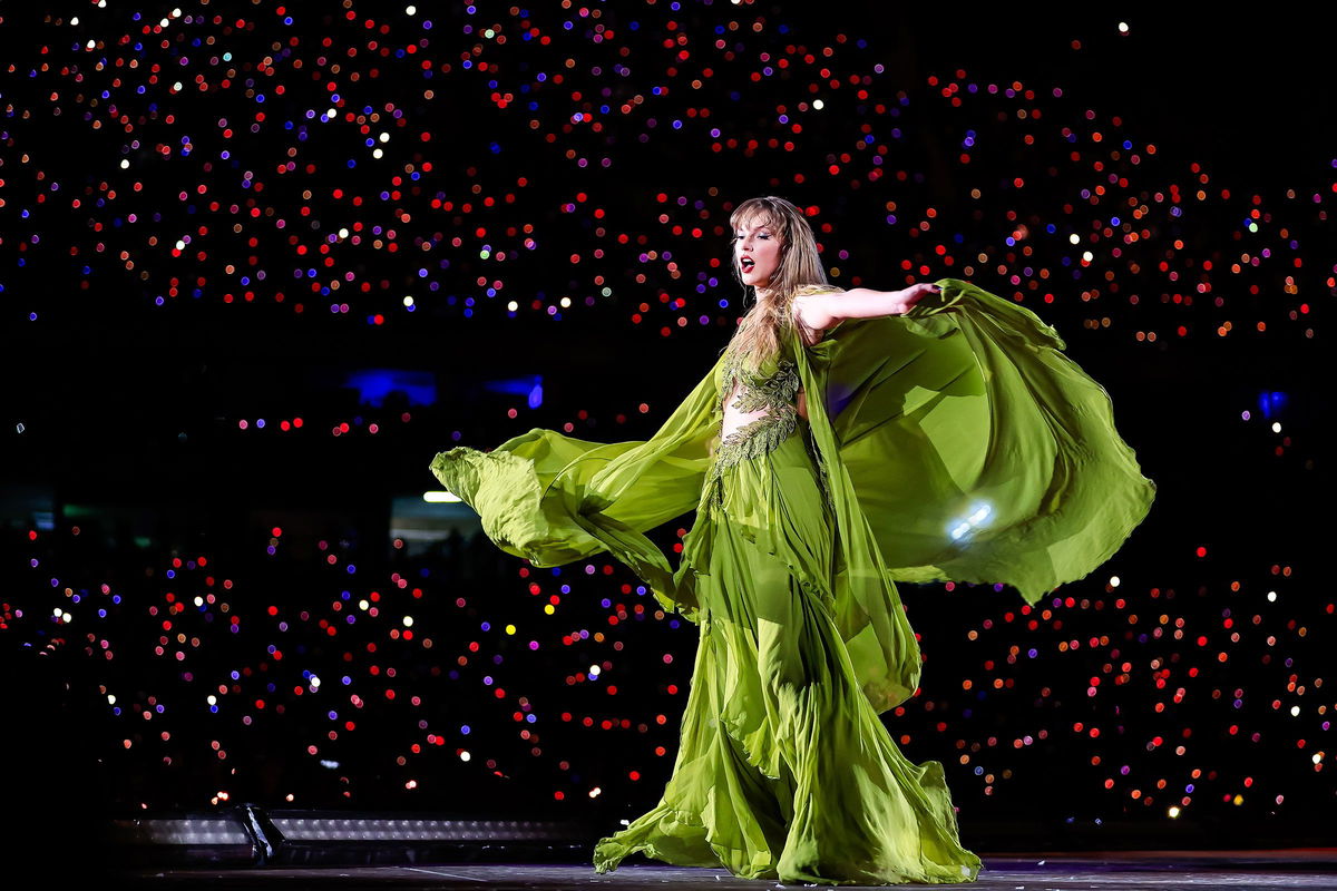 <i>Tercio Teixeira/AFP/Getty Images</i><br/>Fans of Taylor Swift queue outside the Nilton Santos Olympic Stadium before Swift's concert