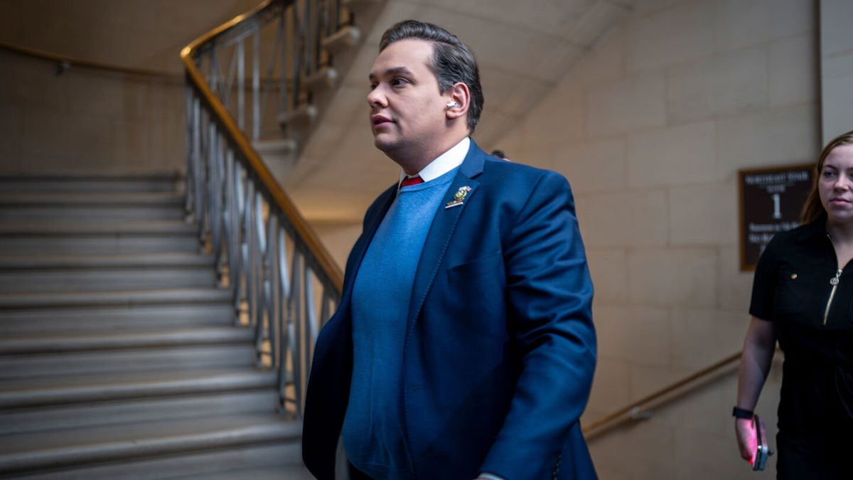 <i>J. Scott Applewhite/AP</i><br/>Republican Rep. George Santos of New York is seen at the US Capitol in Washington