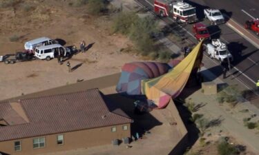 A hot air balloon made a hard landing in a north Phoenix neighborhood on December 7.