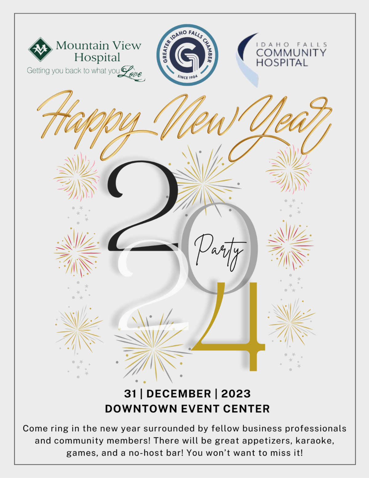 flyer for the New Year's Eve party for the chamber of commerce