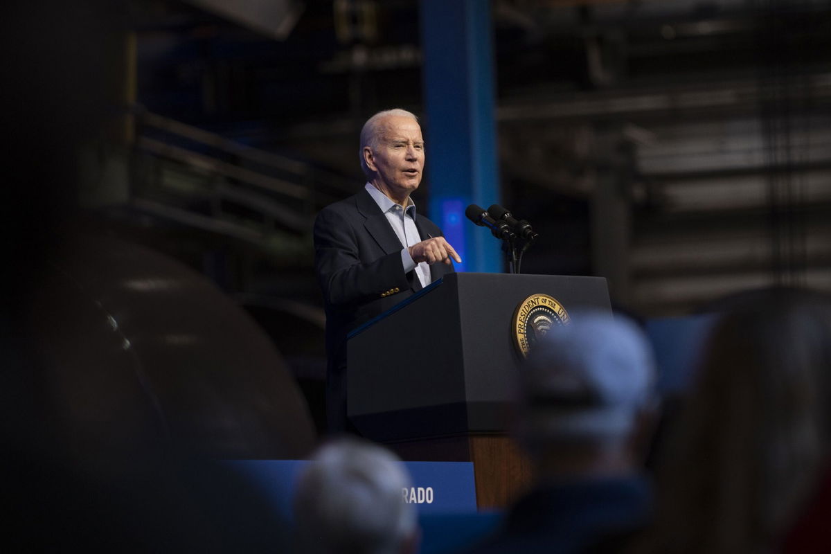 <i>Daniel Brenner/Bloomberg/Getty Images</i><br/>President Joe Biden on December 5 decried sexual assaults committed by Hamas during its October 7 terror attack on Israel. Biden is seen here on November 29 in Pueblo