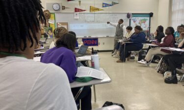 Emmitt Glynn teaches AP African American studies to a group of Baton Rouge Magnet High School students on Jan. 30