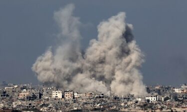 A picture taken from southern Israel near the border with the Gaza Strip on December 8