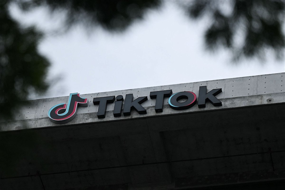 The TikTok logo is displayed on signage outside TikTok social media app company offices in Culver City, California, on March 16. A federal judge on Thursday halted Montana’s TikTok ban, which was set to go into effect at the start of 2024.