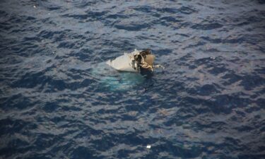 Pictured is the wreckage believed to belong to the U.S. military aircraft MV-22 Osprey that crashed into the sea off Yakushima Island