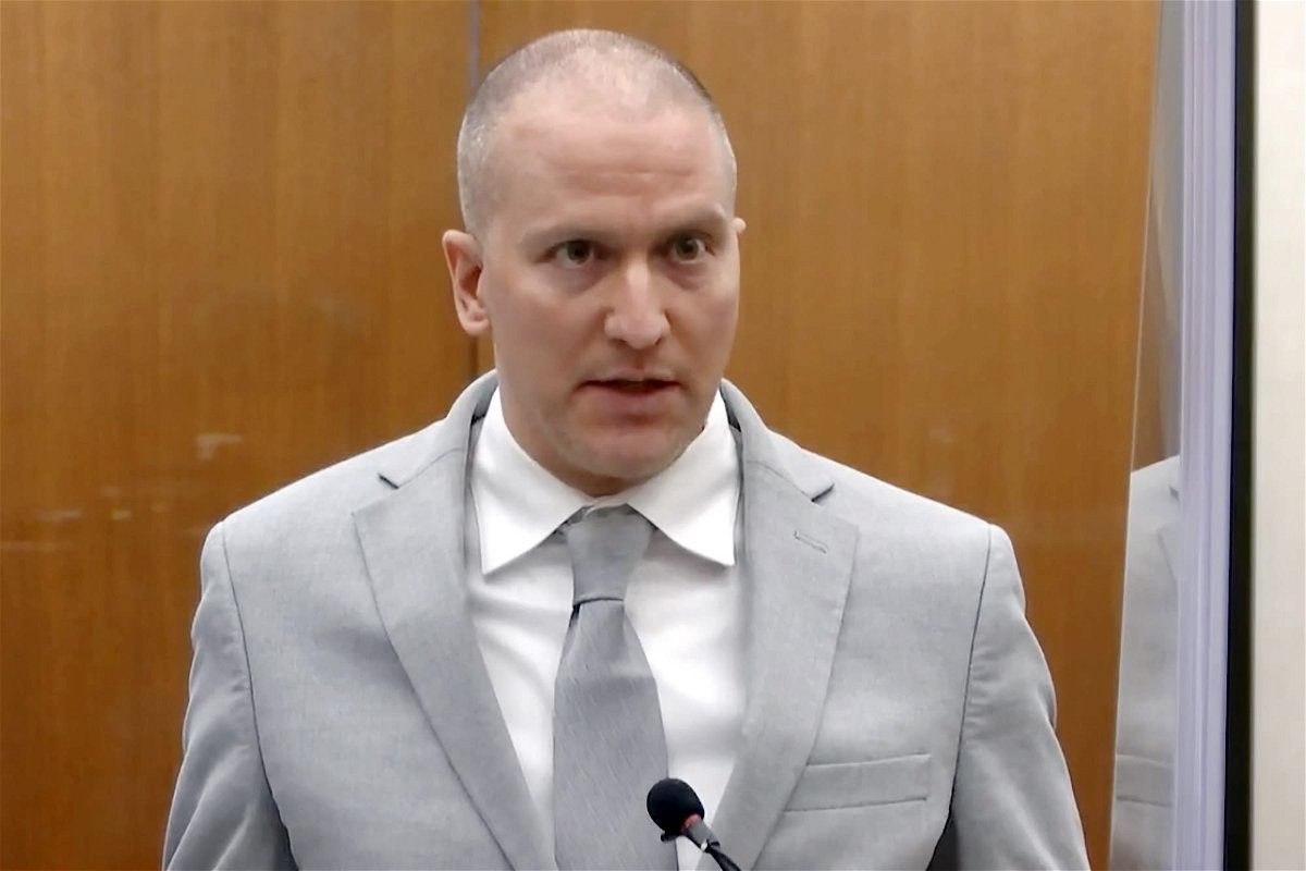 Former Minneapolis police officer Derek Chauvin, addressing the court at the Hennepin County Courthouse, June 25, 2021, in Minneapolis, was convicted in the killing of George Floyd.
