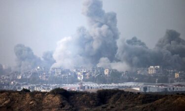 A picture taken from southern Israel near the border with the Gaza Strip on December 3