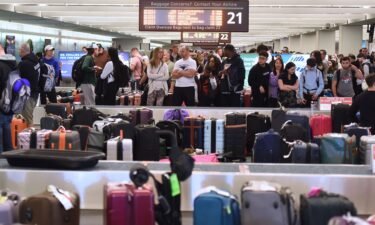 Unclaimed luggage piles up at baggage carousels at Orlando International Airport in December 2022. US airlines know there will be even more passengers flying this year but are aiming to avoid the massive Christmas headaches of 2022.