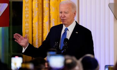 U.S. President Joe Biden delivers remarks during a Hanukkah reception at the White House in Washington