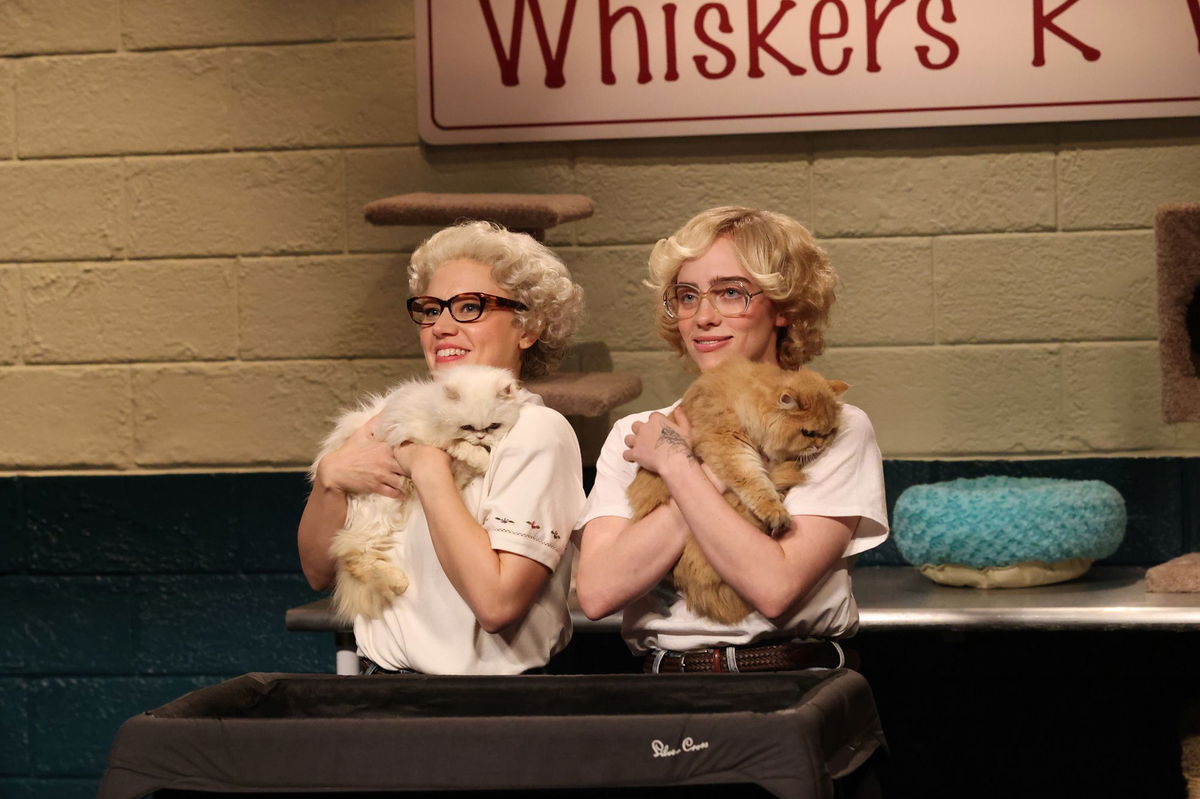 <i>Will Heath/NBC</i><br/>Kate McKinnon and Billie Eilish on “Saturday Night Live” on December 16.