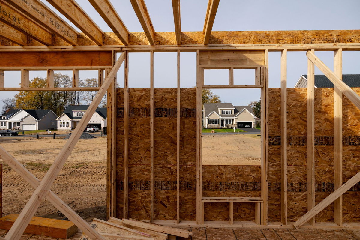 New home construction surged last month.