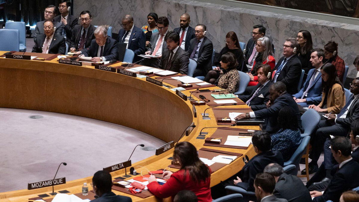 <i>Yuki Iwamura/AFP via Getty Images</i><br/>A general view shows a United Nations Security Council meeting on Gaza