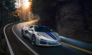 The Chevrolet Corvette E-Ray has a powerful electric motor for the front wheels and a V8 gas engine for the back wheels.