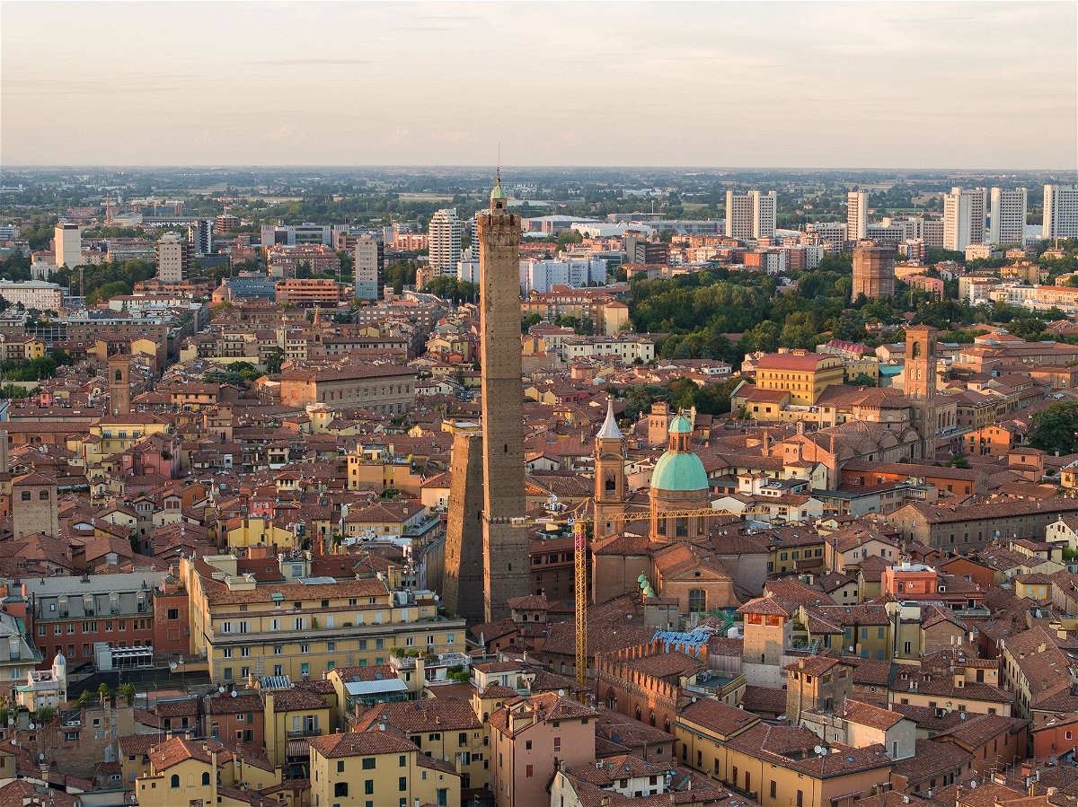 Bologna's 'twin towers' dominate the city skyline.