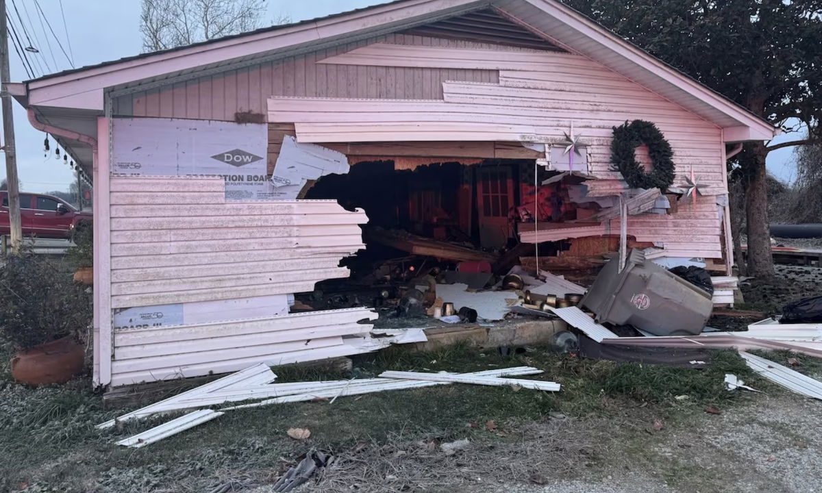 <i>Estill Springs Police Department</i><br/>A flower shop crash in Estill Springs is pictured on January 2.