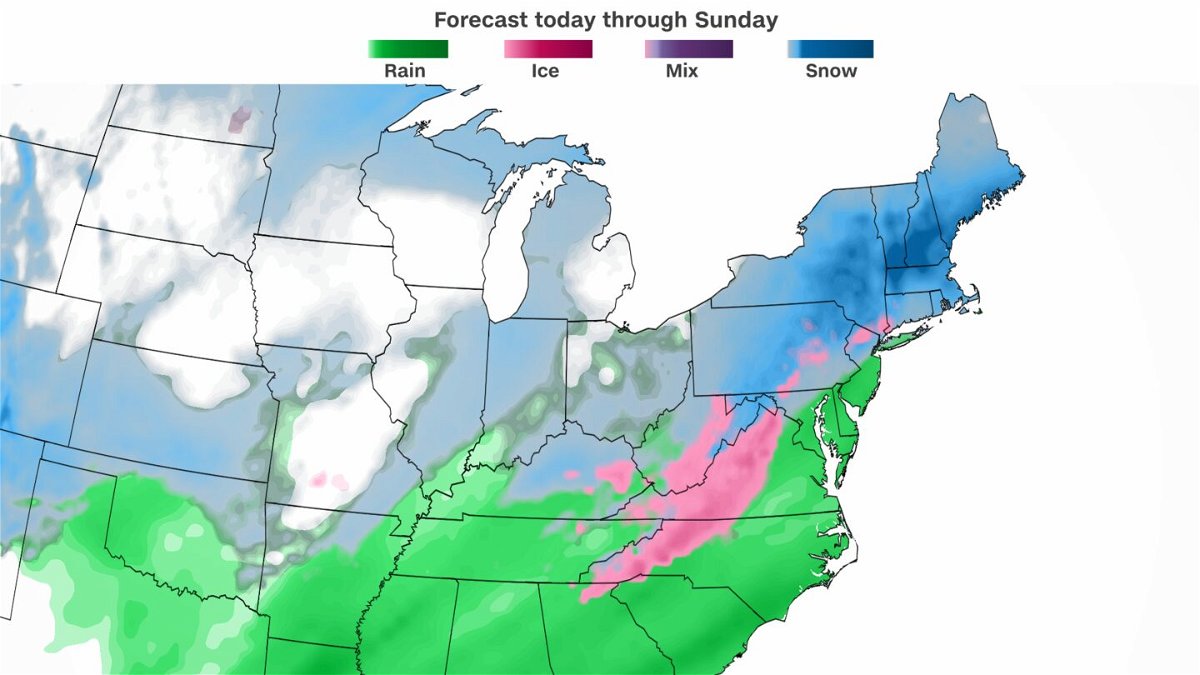<i>CNN</i><br/>A winter storm is predicted in the Northeast and parts of the mid-Atlantic.