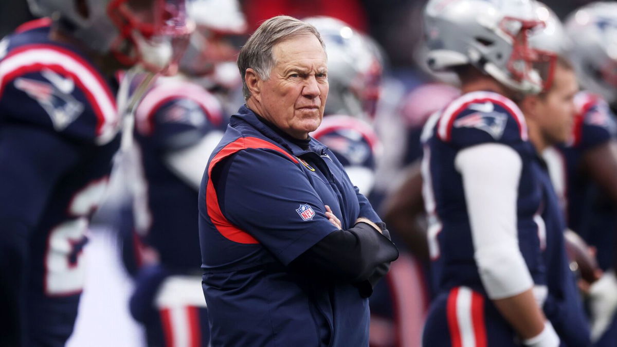 <i>Alex Grimm/Getty Images</i><br/>Bill Belichick looks on during the New England Patriots' match against the Indianapolis Colts at Deutsche Bank Park on November 12 in Frankfurt