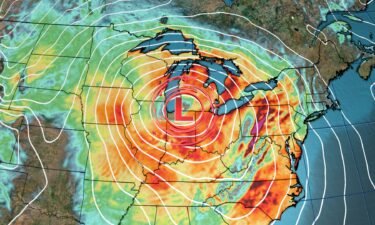 Forecast models show a powerful storm at its full strength Friday night