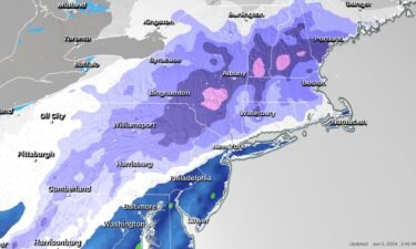 Rain and snow are forecast across the Northeast through Sunday.