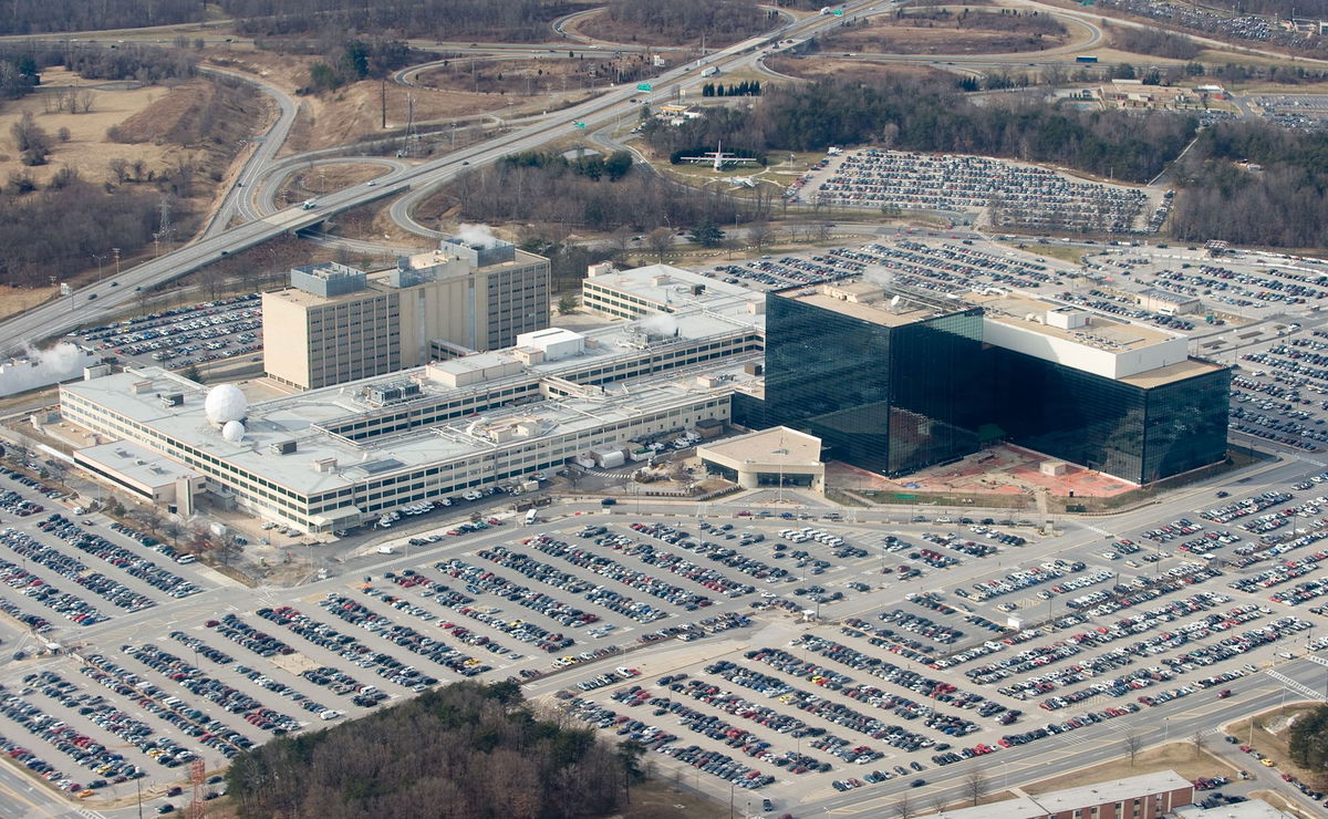 The National Security Agency (NSA) headquarters at Fort Meade, Maryland, as seen from the air, January 29, 2010.