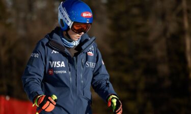 Mikaela Shiffrin before the women's World Cup downhill race