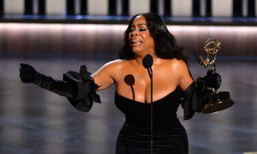 Niecy Nash-Betts speaks onstage during the 75th Emmy Awards on Monday.