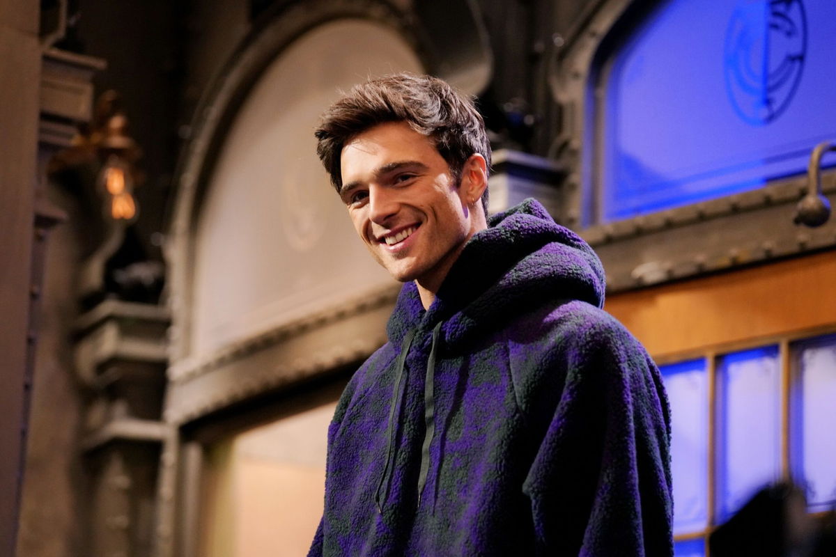 <i>Rosalind O'Connor/NBC/Getty Images</i><br/>Jacob Elordi in New York City filming promos for 'SNL' on Tuesday.