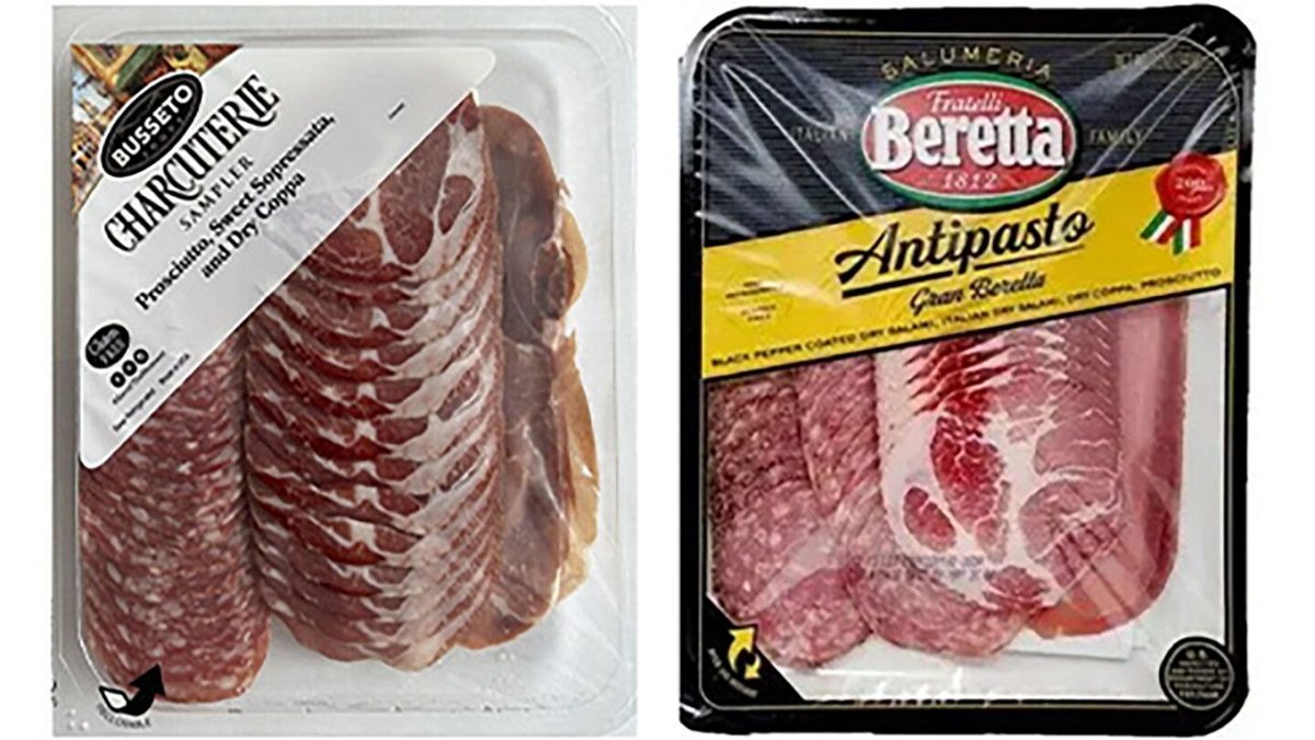 Charcuterie meat products that may be contaminated.