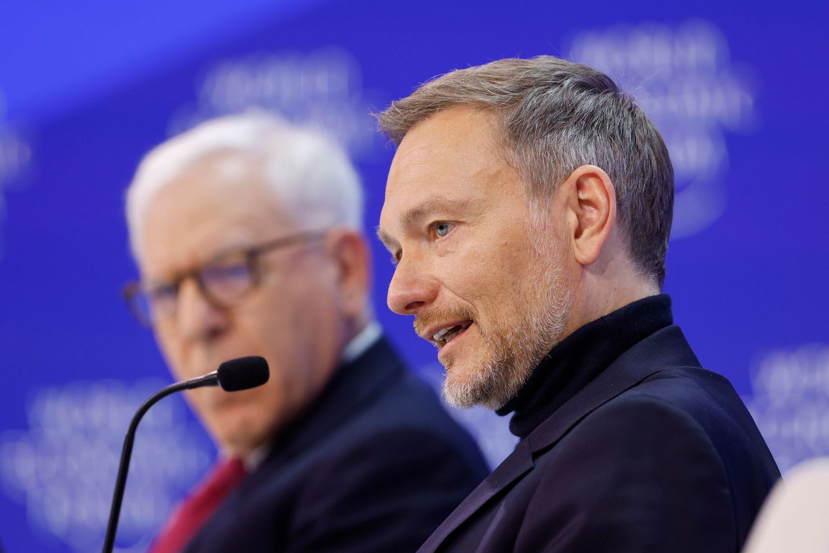 <i>Stefan Wermuth/Bloomberg/Getty Images</i><br/>Germany's finance minister ﻿Christian Lindner speaks on a panel at the World Economic Forum in Davos