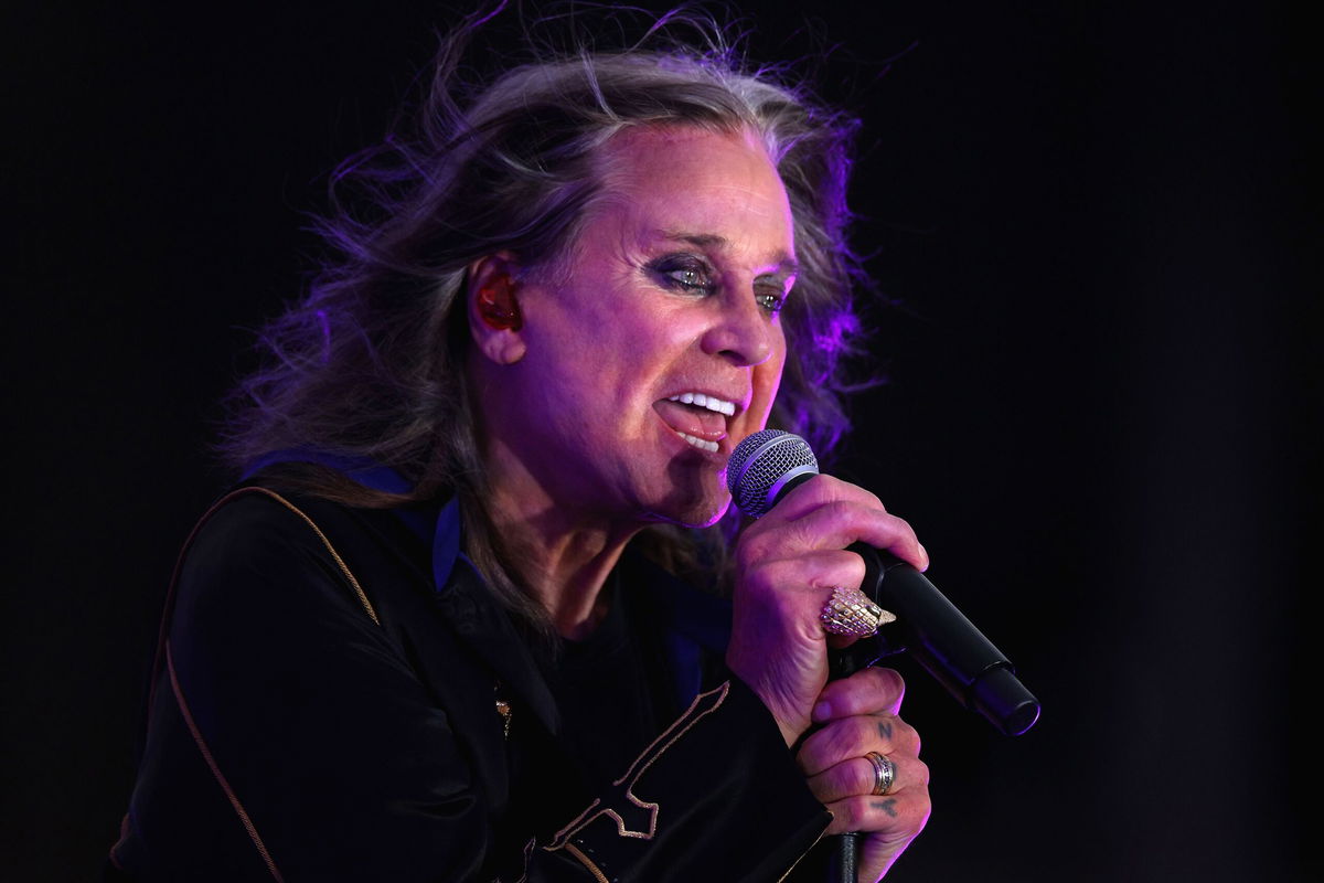 <i>Harry How/Getty Images</i><br/>Ozzy Osbourne performs during half-time of the NFL game between the Los Angeles Rams and the Buffalo Bills at SoFi Stadium in 2022.