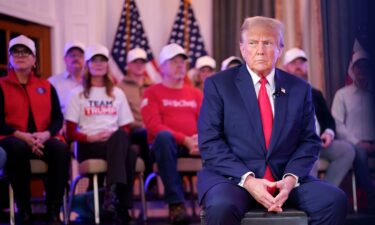 Former President Donald Trump holds a a tele-rally with Iowa Attorney General Brenna Bird in Des Moines