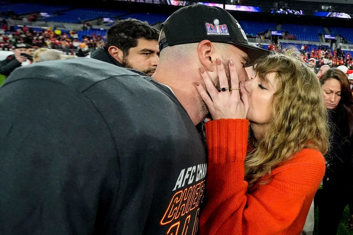 Kelce after his team won the AFC Championship NFL football on Sunday.