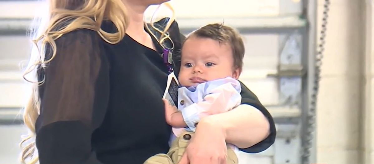 <i>KMBC via CNN Newsource</i><br/>A nurse and an EMT were honored for delivering baby Malokai inside an ambulance traveling 65 mph.