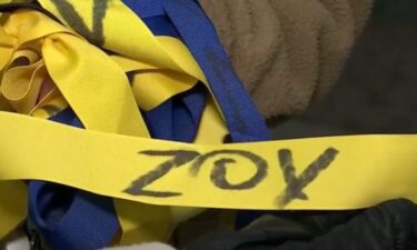 Ukrainian ribbons on the University of Connecticut campus were vandalized.