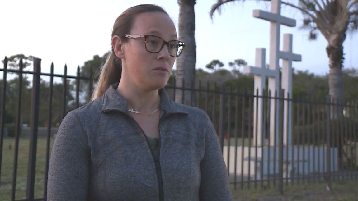 <i>WPTV</i><br/>Carina Neddo discusses the pain she felt when she saw the mementos tossed aside at the cemetery.