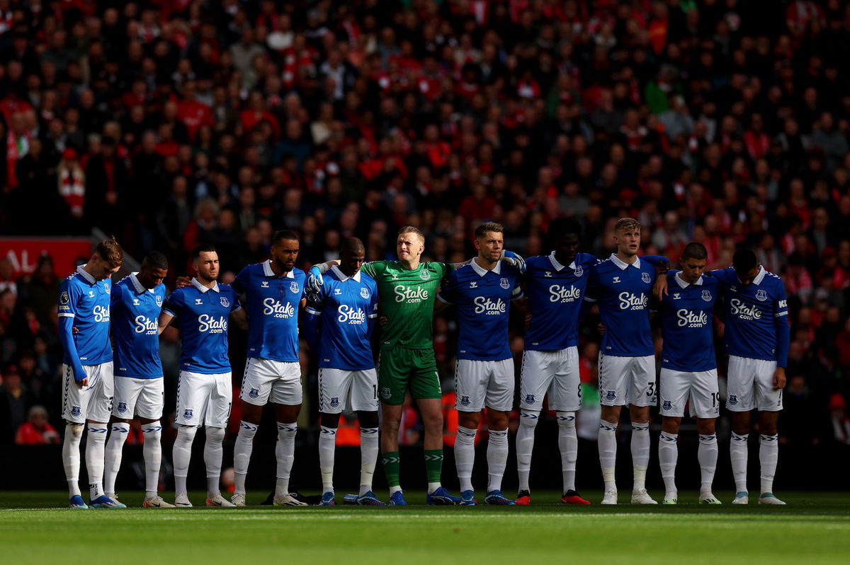 <i>Michael Regan/Getty Images via CNN Newsource</i><br/>Everton's points deduction has been reduced.