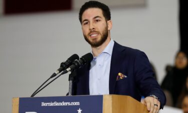 Abdullah Hammoud of Dearborn speaks during a campaign rally on Saturday