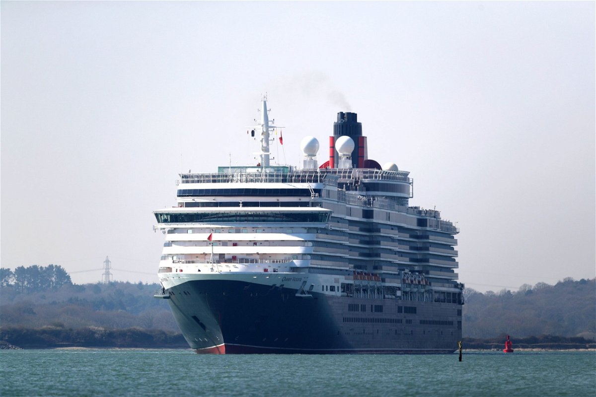 The Cunard cruise ship Queen Victoria is seen on the River Itchen in Southampton, United Kingdom, in this March 2020 file photo.